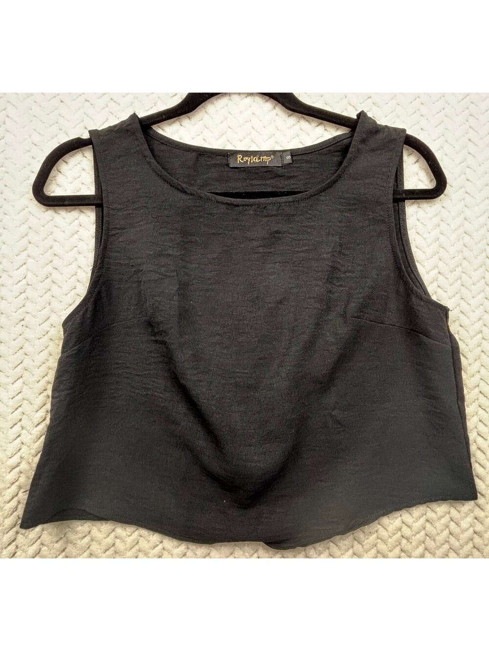Roylamp Black Sleeveless Polyester Tank Top, Size Small